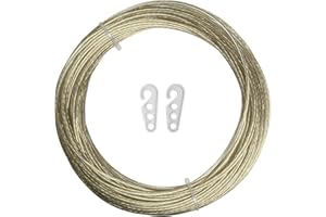 iGadgitz Home U6941 - Corde a Linge Acier Corde Linge Plastifier pour Lavage Linge, Exterieur, Jardin, Mur - 30m, 50m - Or - Longueur 50m