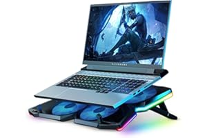 Offgridtec Laptop-Kühler K25 Pro, Belüfteter Ständer mit 4 leisen Lüftern bei 1100 U/min, 2 USB-Anschlüsse, Höhenverstellbar, Ergonomisches Design für Gaming-Konsolen & Laptops, Blau