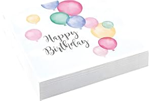 ‎AMSCAN Amscan 9903711 - Servietten Happy Birthday, 20 Stück, 33 x 33 cm, Pastel, Geburtstag