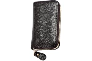 iSuperb Étui à Clés en Cuir Porte-Cartes Cas CléPochette Porte Cles 11.5 * 6.5 * 2.2 cm Porte-Monnaie Sac à Poche Sécurité avec 6 Crochets Pochette pour Homme Femme (café)