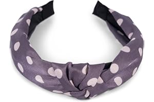 ‎STYLEBREAKER styleBREAKER Damen Haarreif mit Punkte Muster und Knoten im Retro Style, Rockabilly, Vintage Look, Haarband, Headband 04026015, Farbe:Grau-Flieder
