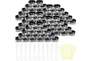 LOOHAOC 100 tarros vacíos de 3 g/3 ml, tarros de crema con tapa de rosca, pequeños orinales, vacíos, para muestras, de viaje, para cosméticos, color negro