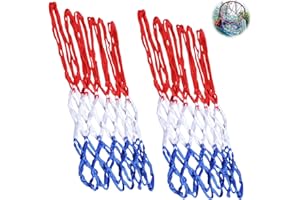 CRRYNUO 2 Stück Basketballnetz, Basketball Profi Ersatz Netz, Dauerhaft und Alle Wetter Ballnetz Für Standard Für Den Innen- Oder Außenbereich Nylon Basketballnetz, 12 schlaufen