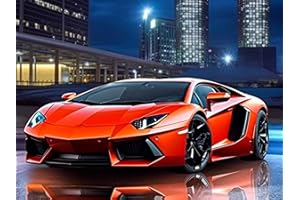 Bimkole 5D Diamond Painting DIY Kits Voiture De Sport, Peinture D'art Ville Broderie Diamant Kits De Broderie Au Point De Croix Strass Rond Résine Peinture Décor à La Maison, (30x40 cm)