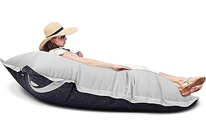 ‎GARDENISTA Gardenista Riesen-Sitzsack XXL 125×160 cm Wasserfestes Indoor & Outdoor Liegekissen 380L EPS Perlen Füllung Bean Bag mit waschbarem Bezug Sessel für Kinder & Erwachsene Sitzkissen Sofa Beanbag (Grau)