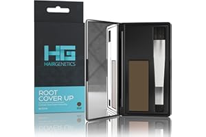 Hair Genetics Root Cover Up Szybko i łatwo ukryj siwe włosy i odrosty, naturalnie wyglądający puder Root Touch Up podkreśla i wypełnia brwi (Średni brąz)