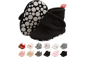 EDOTON Infant Boys Girls Warm Booties, Winter White Cute Soft Cotton Unisex Non-Skid Baby Shoes Christmas First Birthday Gift