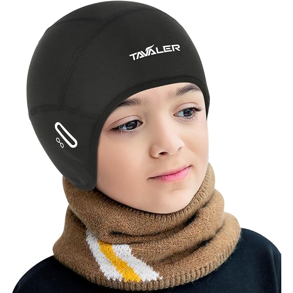 mizikuu 2 Stück Fahrrad Mütze Winter Kinder, Fahrradmütze Winter Winddicht Thermal Bike Warm Cap Cartoon Fahrradhelm Wintermütze Kappe Sportmütze Skimütze Laufmütze für Unisex Outdoor Helmmütze Fashion