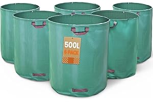 VOUNOT® Sacs de Jardin Extra Large Lot de 6 Sac de Jardin 500L Sacs de déchets Jardin résistants Sac à déchets de Jardin Sac déchet en PP Robuste Lot de 6 Sacs Poubelle de Jardin