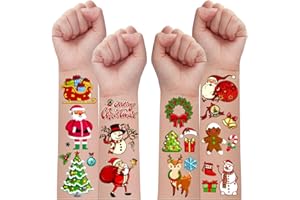 Leesgel 140 Stück Weihnachten Tattoo Kinder, Weihnachts Kinder Tattoo Aufkleber Temporäre Tattoos Kindertattoos Jungen Mädchen Weihnachtstattoos, Weihnachtsgeschenke Kinder Weihnachtsdeko Mädchen