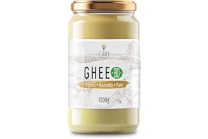 CIBO QUALITY FOODS Cibo Burro Ghee Biologico 1kg - Latte di Parma e Reggio Emilia - Prodotto in Italia - Mucche al Pascolo - Punto di Fumo 250 - Da Panna Centrifugata