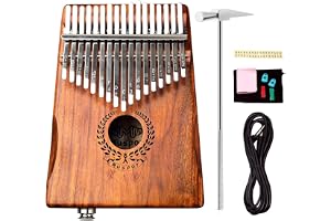 Alnicov 17-tangenter Acacia EQ Kalimba, elektrisk fingertumpiano inbyggd pickup med 6,35 mm ljudgränssnitt för nybörjare professionella musikinstrument