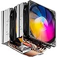 upHere gaming ARGB High Performance CPU Air Cooler, 6 Heat Pipes CPU Cooler, Dual 120mm PWM Fan PC Cooling for Intel LGA 2011/2066(X79/X99 Motherboard) and AMD AM4/AM5, D6SEC