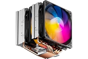upHere gaming ARGB High Performance CPU Air Cooler, 6 Heat Pipes CPU Cooler, Dual 120mm PWM Fan PC Cooling for Intel LGA 2011/2066(X79/X99 Motherboard) and AMD AM4/AM5, D6SEC