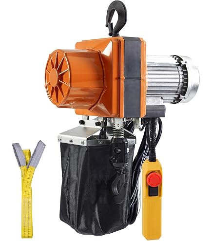 Mxmoonant Elektro-Kettenzug 1000 Kg – 4,5 M Hubhöhe, 1300 W, G80-Stahlkette, 100 M Funk- & 6 M Kabelfernbedienung, E-Stop