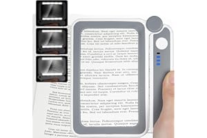 Vicloon Lupe mit Licht, Handleselupe zum Einklappen mit 10 LED Lichter und 3 Dimmmodi, 4X Leselupe für Senioren und Sehbehinderte, Vergrößerungsglas für Lesen, Inspektion, Handwerk, Uhrmacher