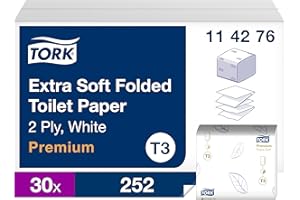 Tork Papier Toilette Feuilles extra-doux blanc T3, Premium, 2 plis, 30 x 252 feuilles, 114276