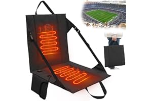 HUIJUKEJI Coussin chauffant pour siège de stade sans fil rechargeable avec batterie USB 149F - Coussin chauffant portable pour le camping en plein air, la pêche - 3 réglages de chaleur (batterie externe non