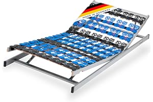 CubeSleep 7-Zonen Lattenrost Cloud KF Tellerrahmen 90x200cm | Kopf- und Fußteil verstellbar | Made In Germany | GS Zertifiziert – geprüfte Sicherheit