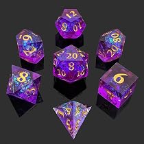 Set Di 7 Dadi Poliedrici Con Bandiera Bisessuale – Per D&D E Giochi Di Ruolo