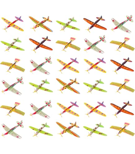 24 Planeurs En Polystyrène Pour Enfants - 12 Modèles Avions - Jouet Extérieur - Cadeau Fun