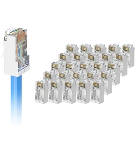 Copapa Lot de 100 connecteurs de câble Ethernet RJ45 en plastique souple pour câble CAT5 CAT5E CAT6 CAT6E Noir