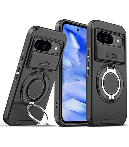 Handyhülle Für Google Pixel 9 / Pixel 9 Pro – Mit Schiebedeckel Für Kamera, Stoßfest, Militärischer Schutz, Blau