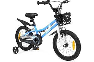 COSTWAY Barncykel 14/16 tum, cykel med justerbar sadel och styre