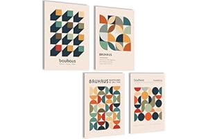 mojoliving Lot de posters Bauhaus - Décoration de chambre à coucher - Images esthétiques - Poster vintage - Décoration murale pour chambre à coucher - Images abstraites - Impression d'art Bauhaus