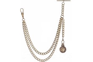 HOLY SINS JEWELLERY Handmade in The UK Bronze Colour Single Albert Pocket Watch Chain with Hollow Pendant