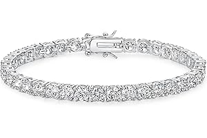 Michooyel Bracciale Tennis Bracciale con Diamanti Iced Out Bracciale con Zirconi Cubici 5A con Incastonatura per Uomo Donna 3mm 4mm 5mm 6mm, 18, 20, 23 cm