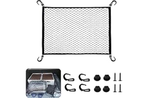 xuefenfei Red Maletero De Coche, 80x60cm Red de Carga para camión, Red Maletero Coche con 4 Ganchos, Organizador Bolsa de Red, Organizador De Coche Fija para la Mayoría de Los Coches