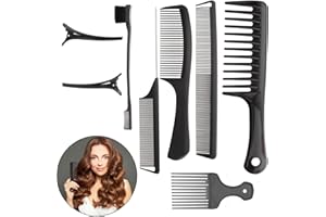 ABEILLO Zestaw grzebieni do włosów, 8 szt. stylistów włosów profesjonalny grzebień do stylizacji dwustronny grzebień dokuczający krawędź szczotka do włosów grzebienie do pielęgnacji szczura grzebień dla