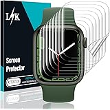 LϟK 8 Pezzi TPU Pellicola Protettiva per Apple Watch Series 9 / Series 8 / Series 7 45mm - Senza Bolle Trasparente HD Schermo