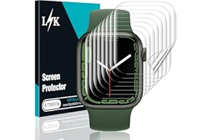 L K LϟK 8 Pezzi TPU Pellicola Protettiva per Apple Watch Series 9 / Series 8 / Series 7 45mm - Senza Bolle Trasparente HD Schermo Protettivo con Facile Kit D'Installazione