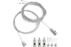 CTYUEYUN 4 sztuki zawieszek linowych, zestaw montażowy 1,5 mm × 2 m, regulowane zawieszenie liny, uchwyt na linkę drucianą, mocowanie sufitowe, mocowanie zdjęć