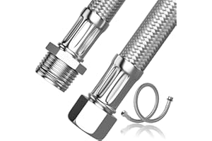 Zephyra 2 Stück 30 CM Panzerschlauch, 304 Edelstahl Flexschlauch, 3/8 Zoll Überwurf und Außengewinde, Sanitär Schlauch, 3/8 Verlängerung, Armaturenschlauch für Wasserhahn Eckventil Wassererhitzer