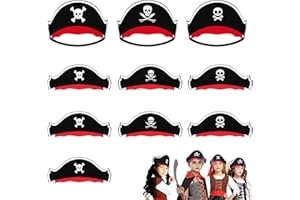 HSLXBY 9 pezzi Cappelli da Pirata per Bambini,Cappelli da Pirata,Feltro Cappelli da Pirata,Adatto per Feste di Compleanno per Ragazze e Ragazzi,Halloween,Feste di Ruolo Accessori da Pirata