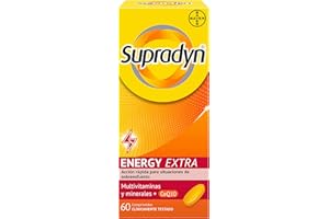 Supradyn Energy Extra con Vitaminas, Minerales y Coenzima Q10 para Deportistas, Ayuda a Activar y Mantener tu Energía y Vitalidad en Situaciones de Mayor Desgaste, 60 Comprimidos