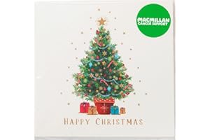 MACMILLAN CANCER SUPPORT Macmillan Gold Tree Charity Christmas Cards – Pack of 10 Luxury and Eco-Friendly Christmas Cards. Made in the UK.