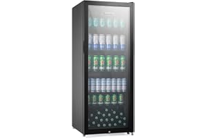 Subcold MAXI250LED Tall Drinks Fridge with Glass Door | 237L Upright Can Cooler | Lockable Fridge Ideal for Home Bars, Kitchens, and Entertaining Spaces (Black)