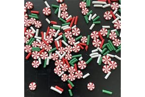 PRETTYG Paquete de 2 ozs Mezclas de Navidad Rebanadas Suministros de arcilla suave Polímero Decoración DIY para Resina Nail Art Slime Kit DIY Cake Postre Simulation Food Craft Making RT13