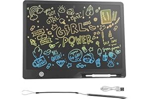 CLIPLANYARD LCD Writing Tablet 16 inch, Colourful LCD Writing Tablet Kids with Lock Function, Kids Drawing Pad Erasable Writing Tablet for Painting Drawing and Memo Lists, Portable Drawing Tablet for Boys Girls