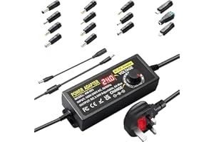 MEIYUE Adjustable Power Supply Adapter 3V~24V 6A 144W, Universal AC/DC Adapter DC 3V 5V 8V 12V 15V 18V 20V 24V,100V-240V AC to DC Converter with 14 Tips & Polarity Cable for Led Strips,LCD Monitors