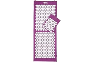 ‎BODHI Bodhi VITAL Akupressurmatten-Set XL | Massagematte & Kissen inkl. Tasche | Fakirmatte zur Selbstmassage | Entspannungsmatte gegen Nacken und Rückenschmerzen | Nadelkissen für zu Hause | aubergine