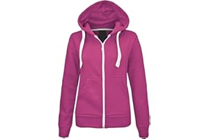 LUXE DIVA Girls Boys Children Fleece Plain Hoodie Top Kids Hooded Jacket Zip Up Warm Hoody 3-13 Years