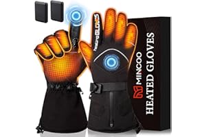 Mincoo Guanti Riscaldanti per Moto Unisex - Guanti Riscaldanti USB con Batteria 6000mAh, Impermeabili/Antivento, 3 Livelli di Regolazione della Temperatura, Ideali per lo Sci e la Bicicletta