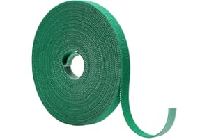 PINEPAN Brida para plantas, cierre de velcro, 10 mm, bridas reutilizables para plantas, cinta de velcro para atar plantas, árbol, verde, 15 m