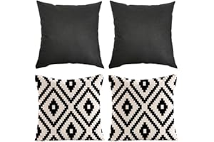 YcsRnn 4 Pcs Outdoor Cushions, Waterproof Garden Cushions, 40x40cm Durable Outdoor Cushion Covers for Garden Furniture, Patio Seating, and Indoor Sofa Decor