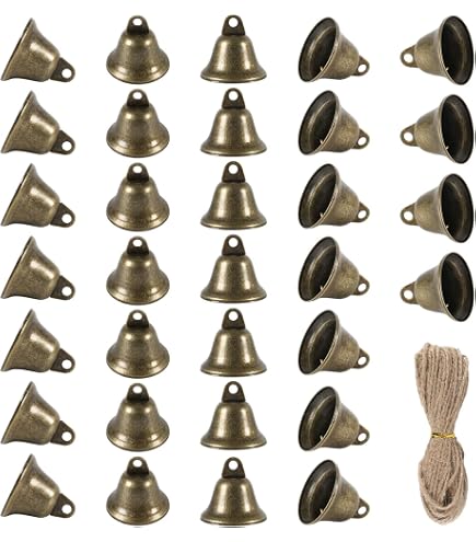 Ciieeo - 20 Mini Clochettes Décoratives En Alliage Pour Sapin De Noël - Ornées, 1.5x0.9 Cm - Pour Décorations De Fête - 5